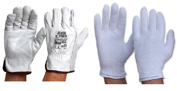 LEATHER & COTTON GLOVES (50)